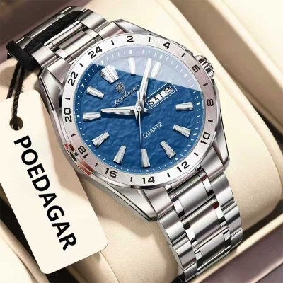 Picture of Poedagar 683 Steelness Steel Men’s Watch – Silver & Blue