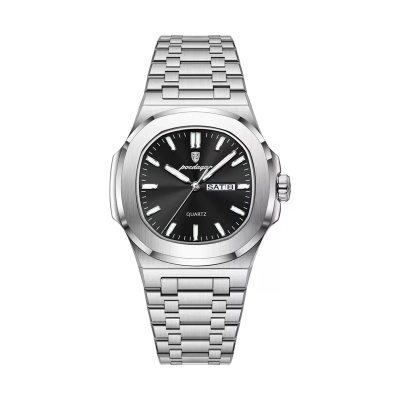 Picture of Poedagar 853 Watch For Men-Silver Black