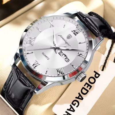 Picture of Poedagar 978 Watch For Men-Black White