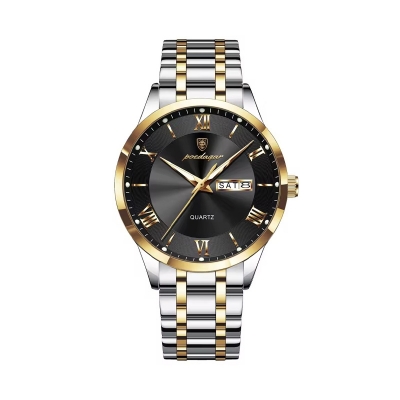 Picture of Poedagar 978 Watch For Men-Silver Gold Black