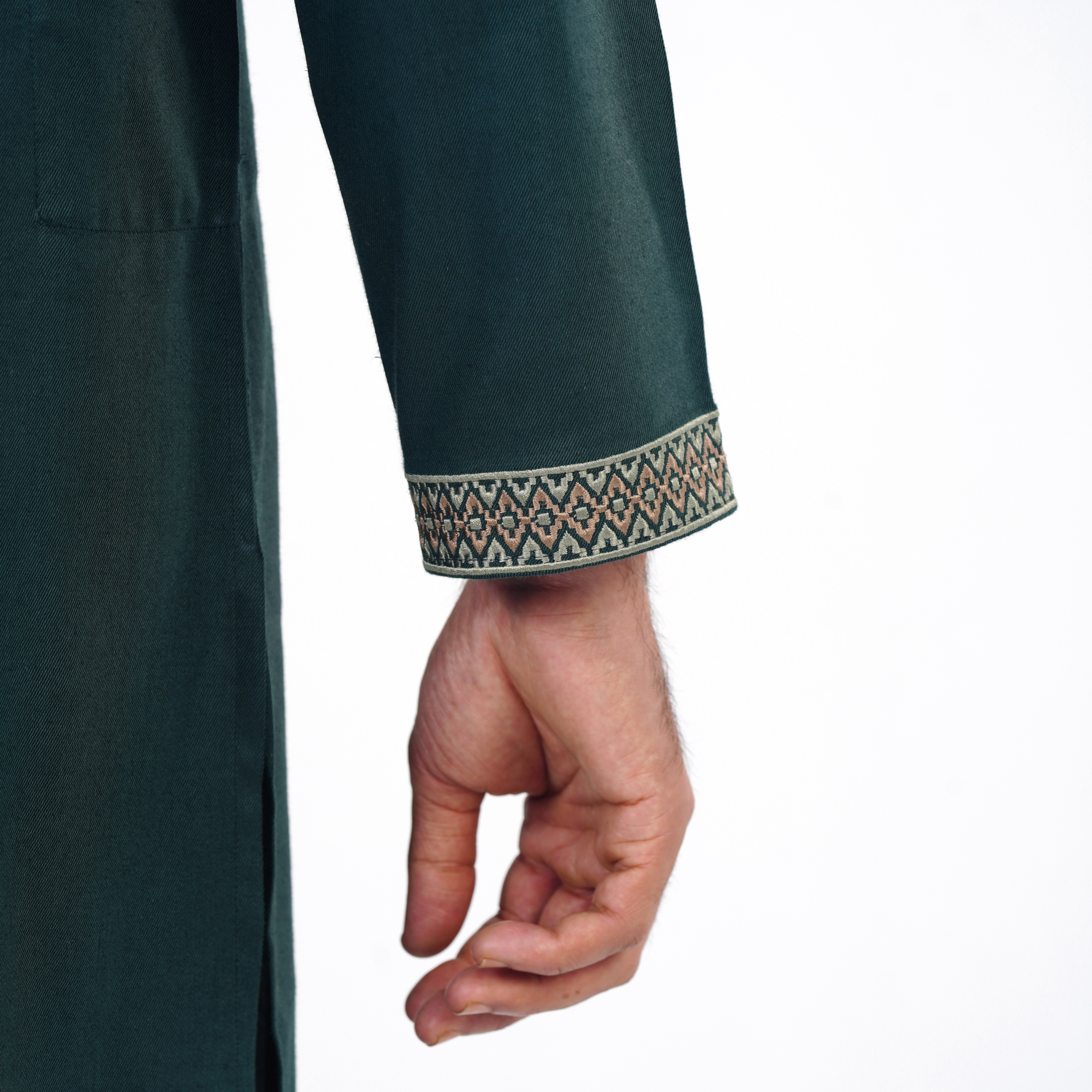 Picture of Dark teal Green Cotton Flow Panjabi(Dark teal Green)