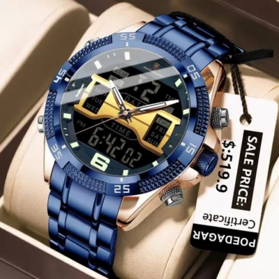 Picture of Poedagar103 Orginal Watch For Men-Rose Blue