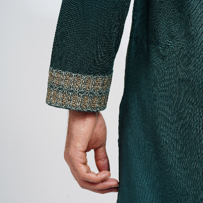 Picture of Dark teal Green Cotton Flow Panjabi(Dark teal Green)