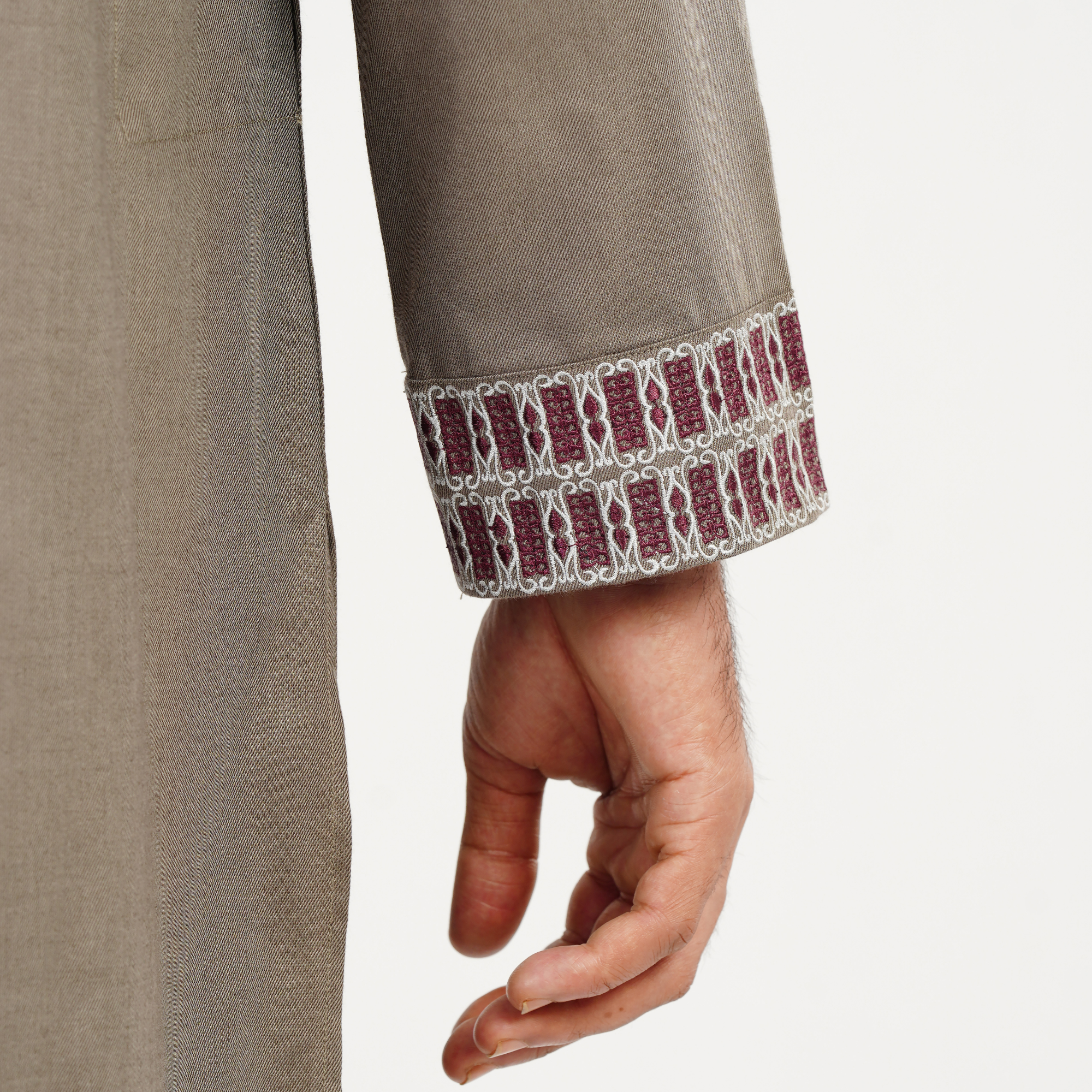 Picture of Olive Brown Cotton Flow Panjabi(Olive Brown)