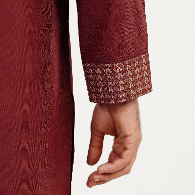 Picture of Maroon Cotton Flow Panjabi(Maroon)