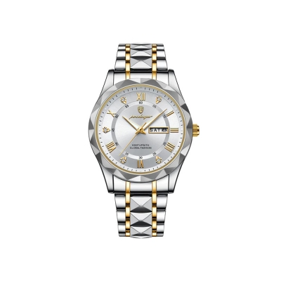 Picture of Poedagor 615 Watch For Men-Golden Silver White