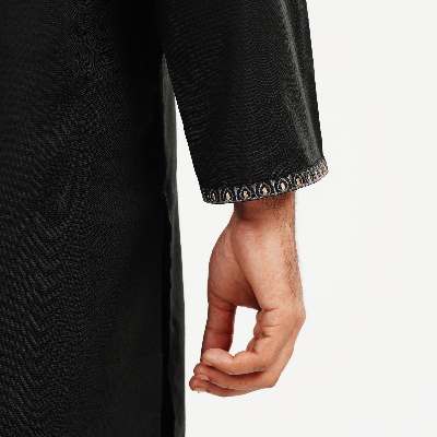 Picture of Black Cotton Flow Panjabi(Black)