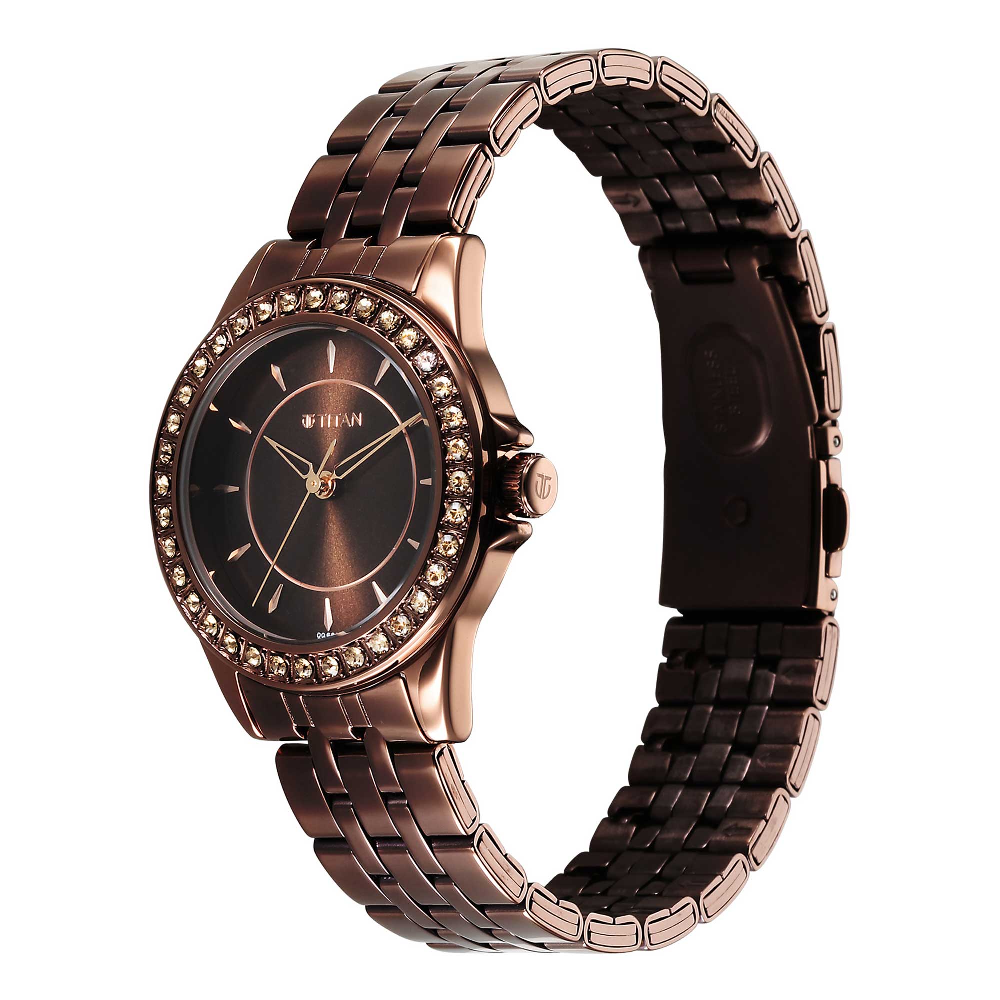 Picture of Titan 9798Qm01 Women Brass Round Shape Watches