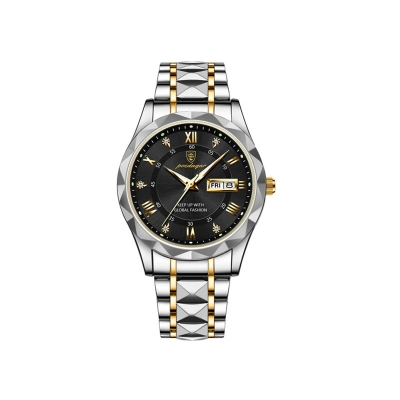 Picture of Poedagor 615 Watch For Men-Golden Silver Black
