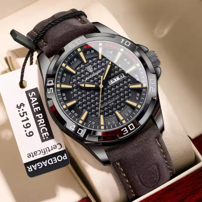 Picture of Poedagor 895 Orginal Watch For Man-Black Dail and Chocolate