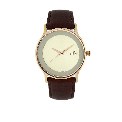 Picture of Champagne Dial Leather Strap Watch