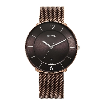 Picture of Titan Neo Splash Quartz Analog with Date Brown Dial Stainless Steel Strap Watch for Men