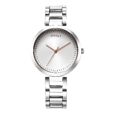 Picture of Titan Workwear Quartz Analog Silver Dial Silver Stainless Steel Strap Watch for Women