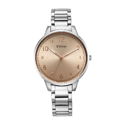 Picture of Titan 2648Sm08 Rose Gold Urban Rose Gold Dial Analog Metal Strap Watch