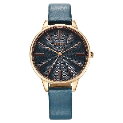 Picture of Titan Neo Quartz Analog Blue Dial Leather Strap Watch For Women