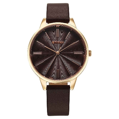 Picture of Titan Neo Quartz Analog Maroon Dial Leather Strap Watch For Women