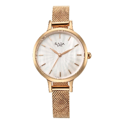 Picture of Titan Raga Power Pearls Quartz Analog Mother Of Pearl Dial Metal Strap Watch for Women