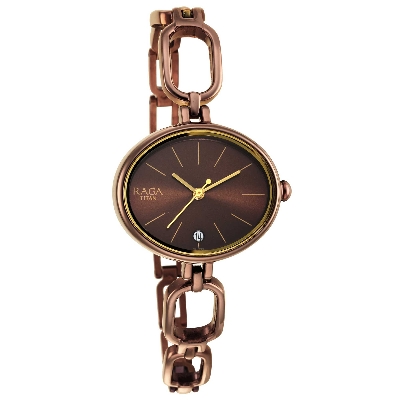 Picture of Raga Viva Brown Dial Brown Brass Strap Watch