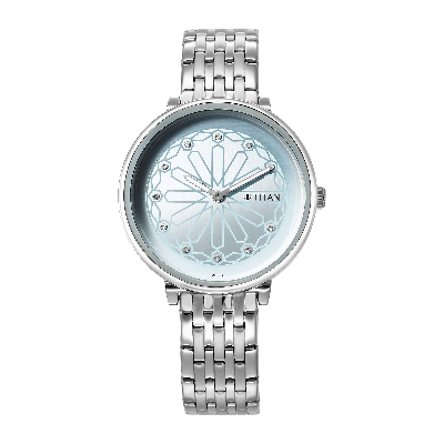Picture of Titan 2673SM03 Blue Marhaba Sky Blue Dial Analog Stainless Steel Strap watch for Women