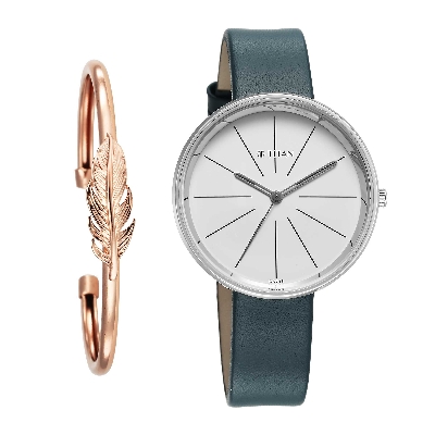 Picture of Titan Stackables Quartz Analog White Dial Leather Strap Watch For Women