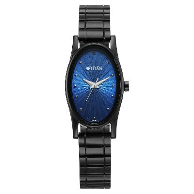 Picture of Titan Karishma Quartz Analog Blue Dial Black Stainless Steel Strap Watch For Women