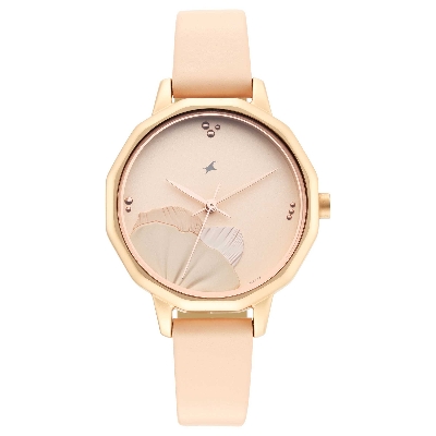 Picture of Uptown Retreat Rose Gold Dial Analog Beige Leather Strap Watch