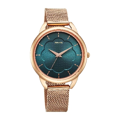 Picture of Sonata Wedding Quartz Analog Green Dial Stainless Steel Strap Watch for Women