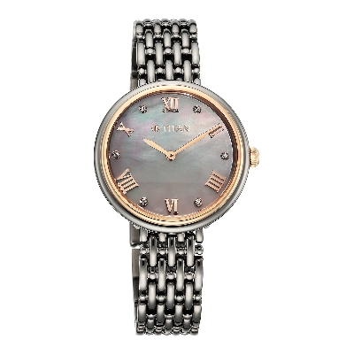 Picture of Titan Aura Quartz Analog Titanium Mother of Pearl Dial Titanium Stainless Steel Strap Watch for Women