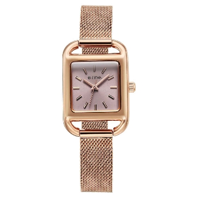 Picture of Titan Horizon Quartz Analog Pink Dial Stainless Steel Strap Watch For Women