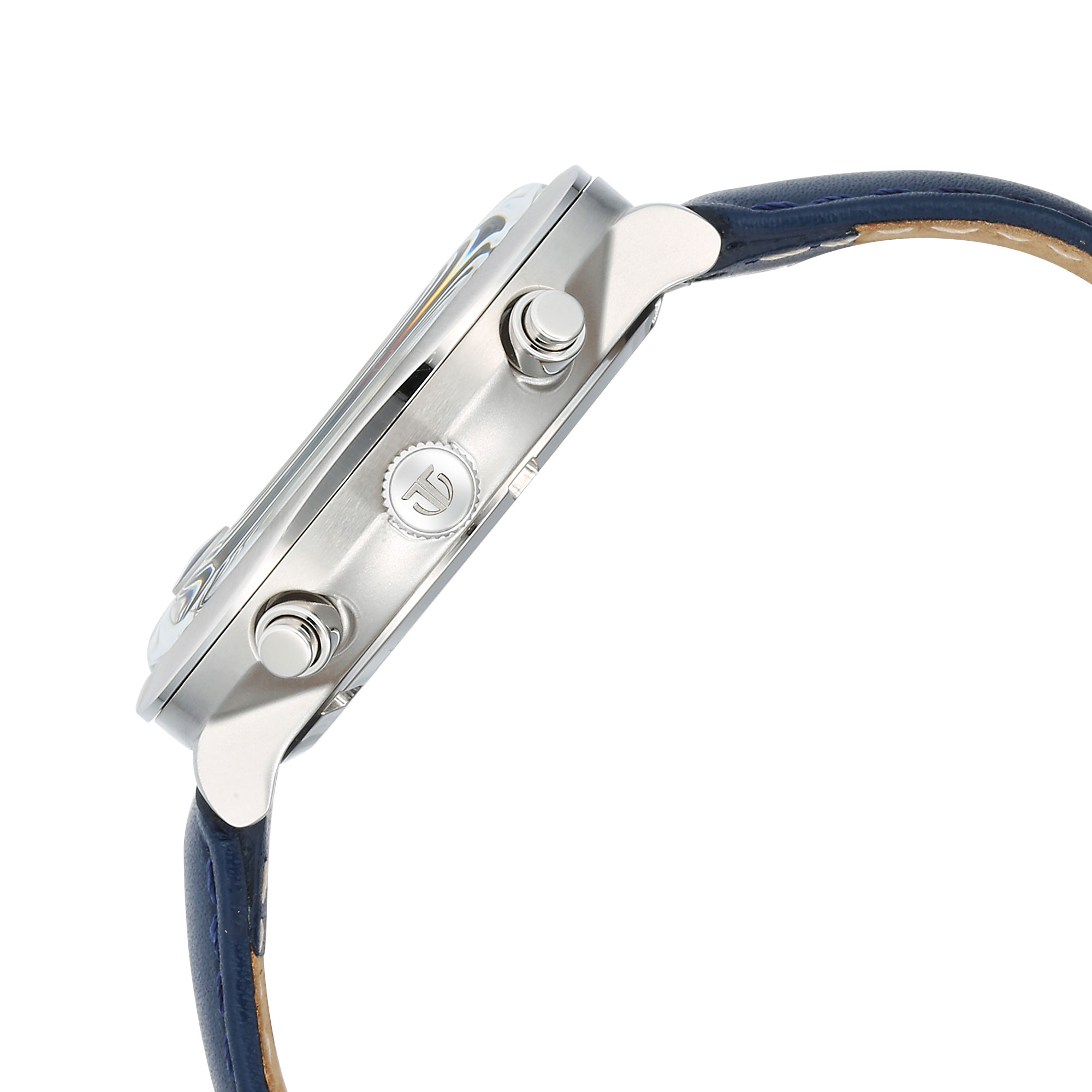 Picture of Titan Timeless Treasures Quartz Analog Dual Time with Date Blue Dial Blue Leather Strap Watch for Men