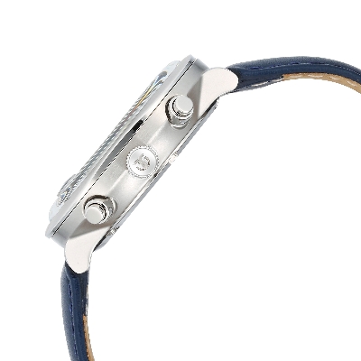 Picture of Titan Timeless Treasures Quartz Analog Dual Time with Date Blue Dial Blue Leather Strap Watch for Men