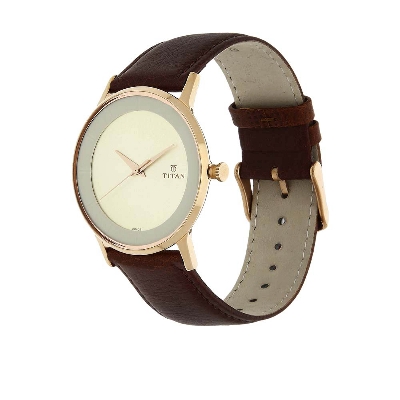 Picture of Champagne Dial Leather Strap Watch