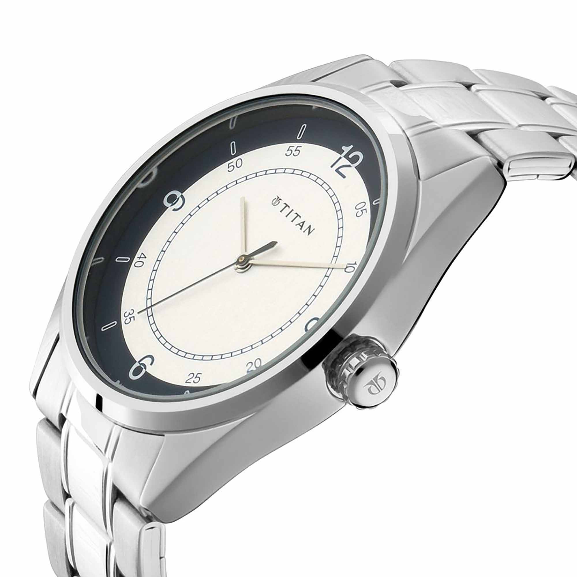 Picture of Workwear Watch with White Dial & Stainless Steel Strap