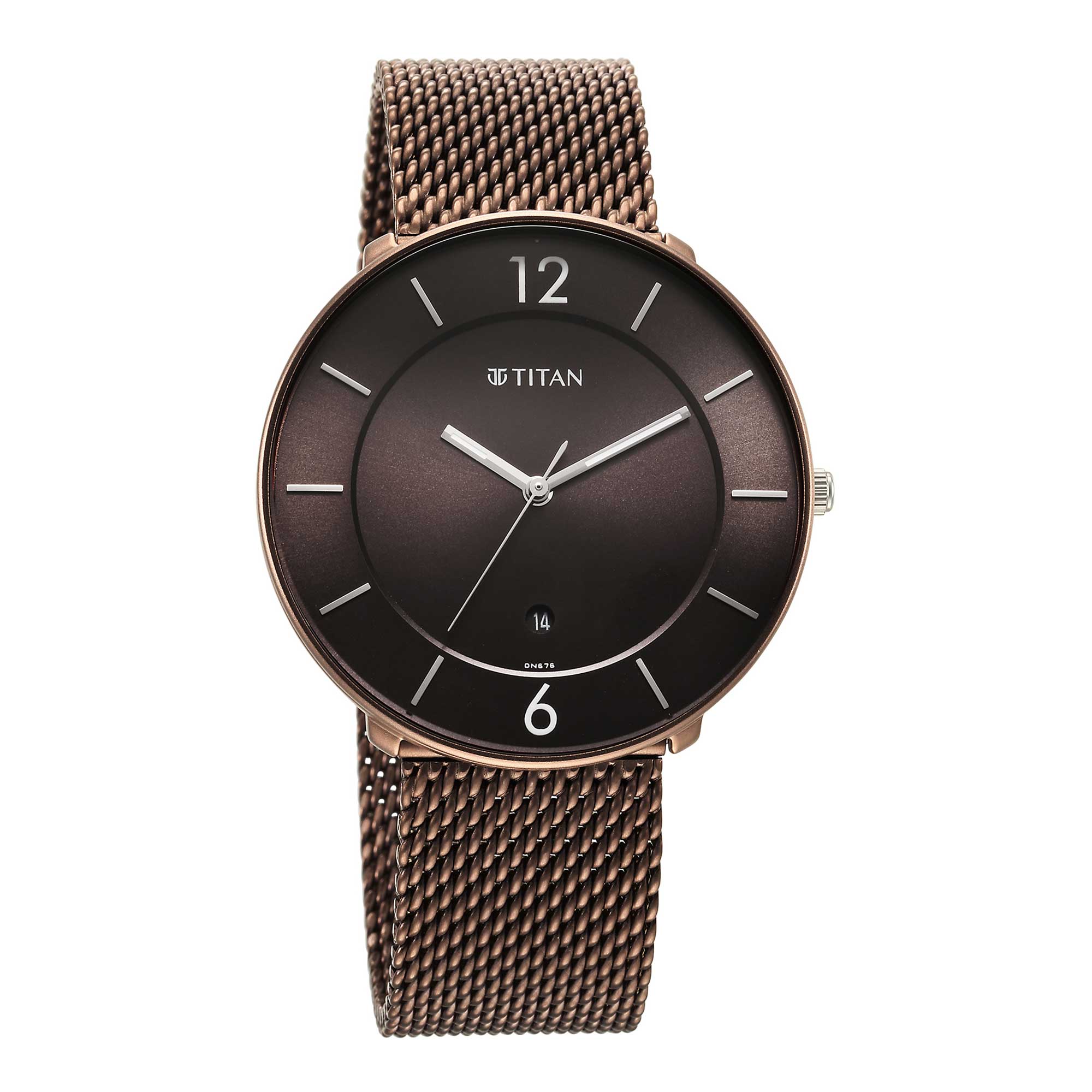 Picture of Titan Neo Splash Quartz Analog with Date Brown Dial Stainless Steel Strap Watch for Men