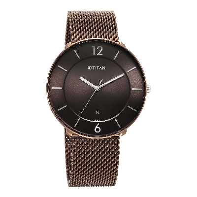 Picture of Titan Neo Splash Quartz Analog with Date Brown Dial Stainless Steel Strap Watch for Men