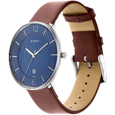 Picture of Workwear Watch with Blue Dial & Leather Strap