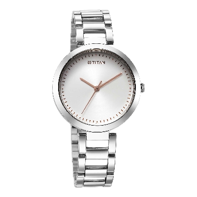 Picture of Titan Workwear Quartz Analog Silver Dial Silver Stainless Steel Strap Watch for Women