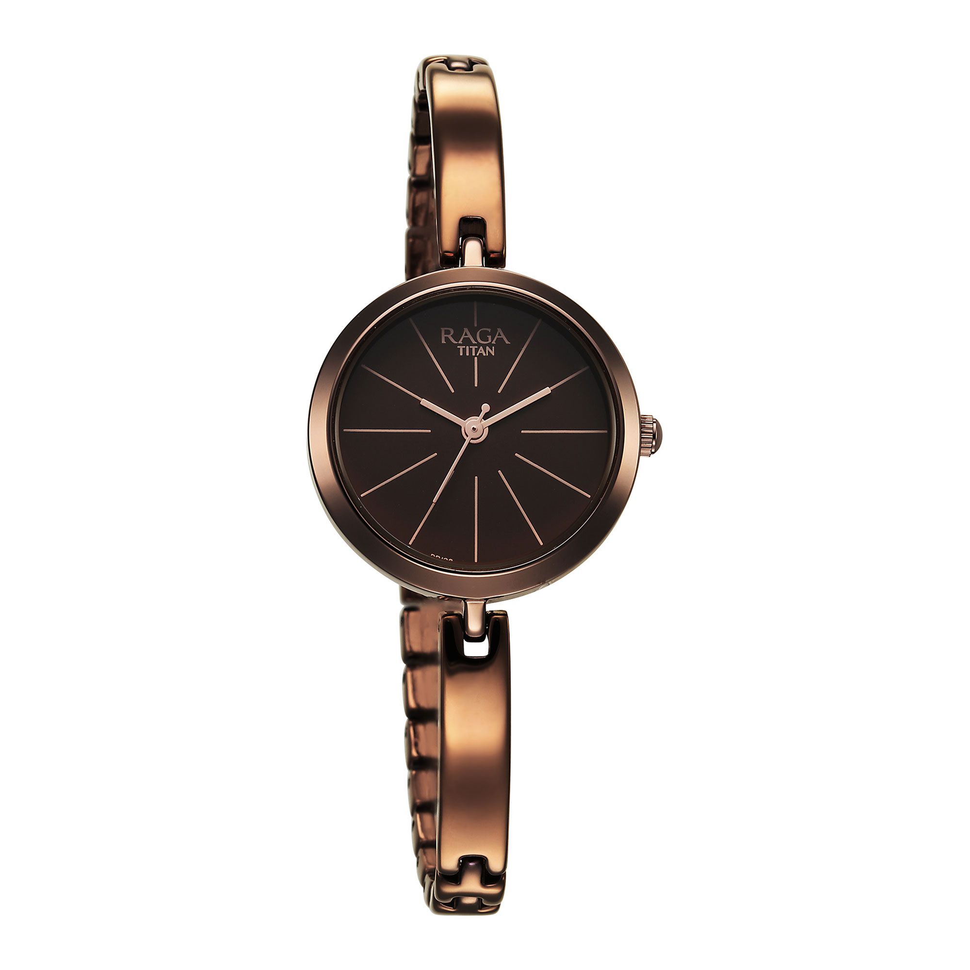Picture of Titan Raga Viva Quartz Analog Brown Dial Brown Metal Strap Watch for Women