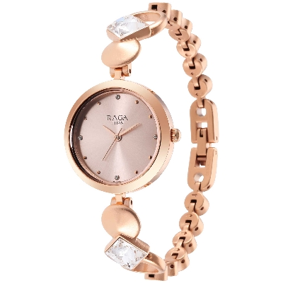 Picture of Love All Watch with Pink Dial & Brass Strap