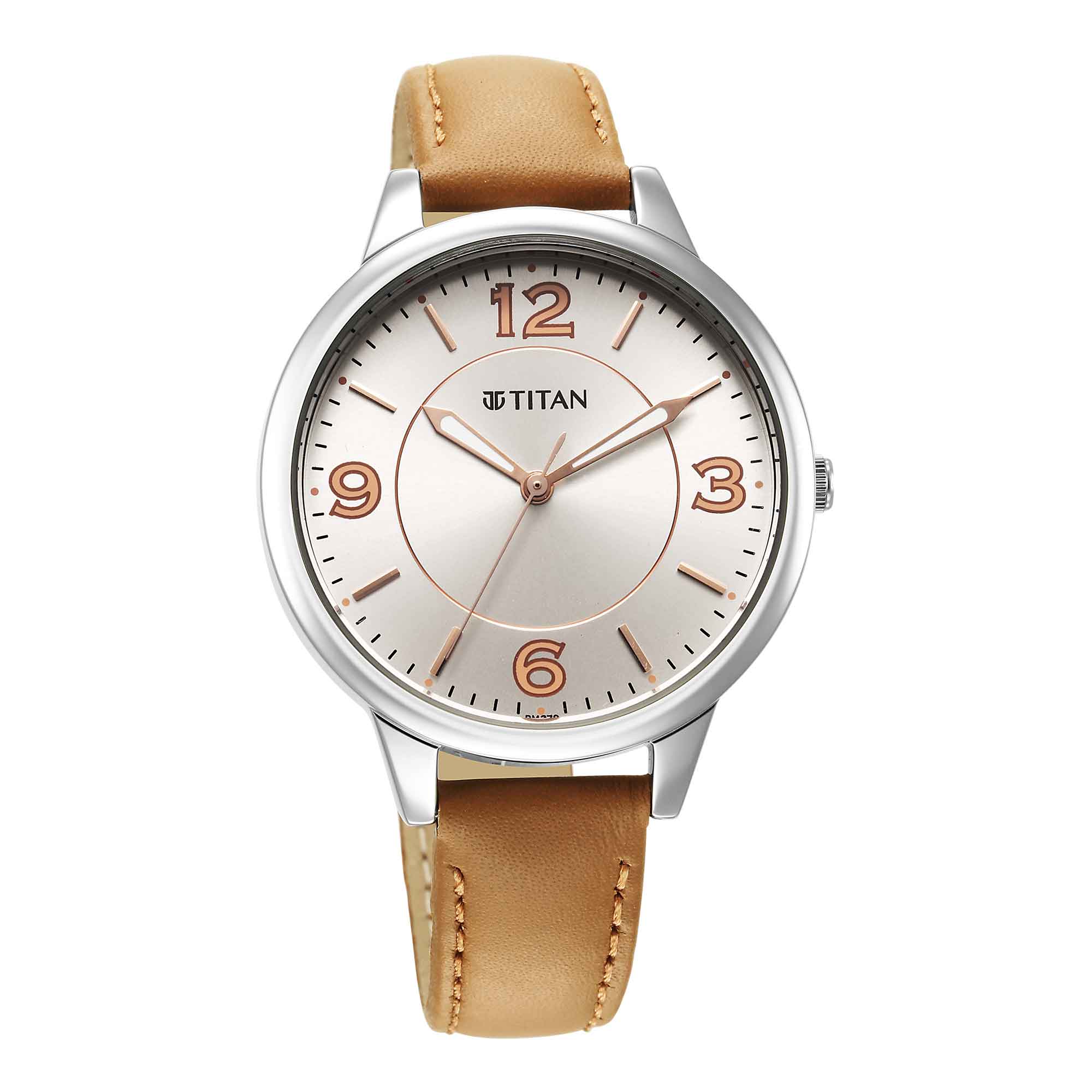 Picture of Urban Silver White Dial Leather Strap Watch