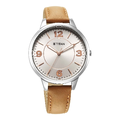 Picture of Urban Silver White Dial Leather Strap Watch