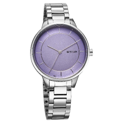 Picture of Titan Razzle Dazzle Quartz Analog Mauve Dial Stainless Steel Strap Watch For Women