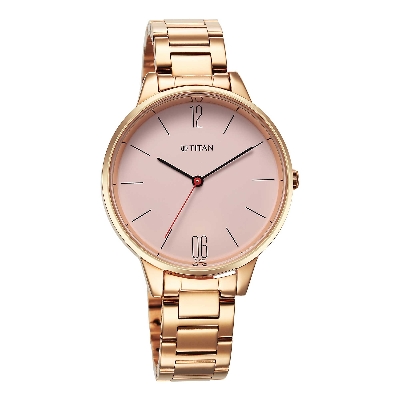 Picture of Titan Quartz Analog Rose Gold Dial Watch for Women