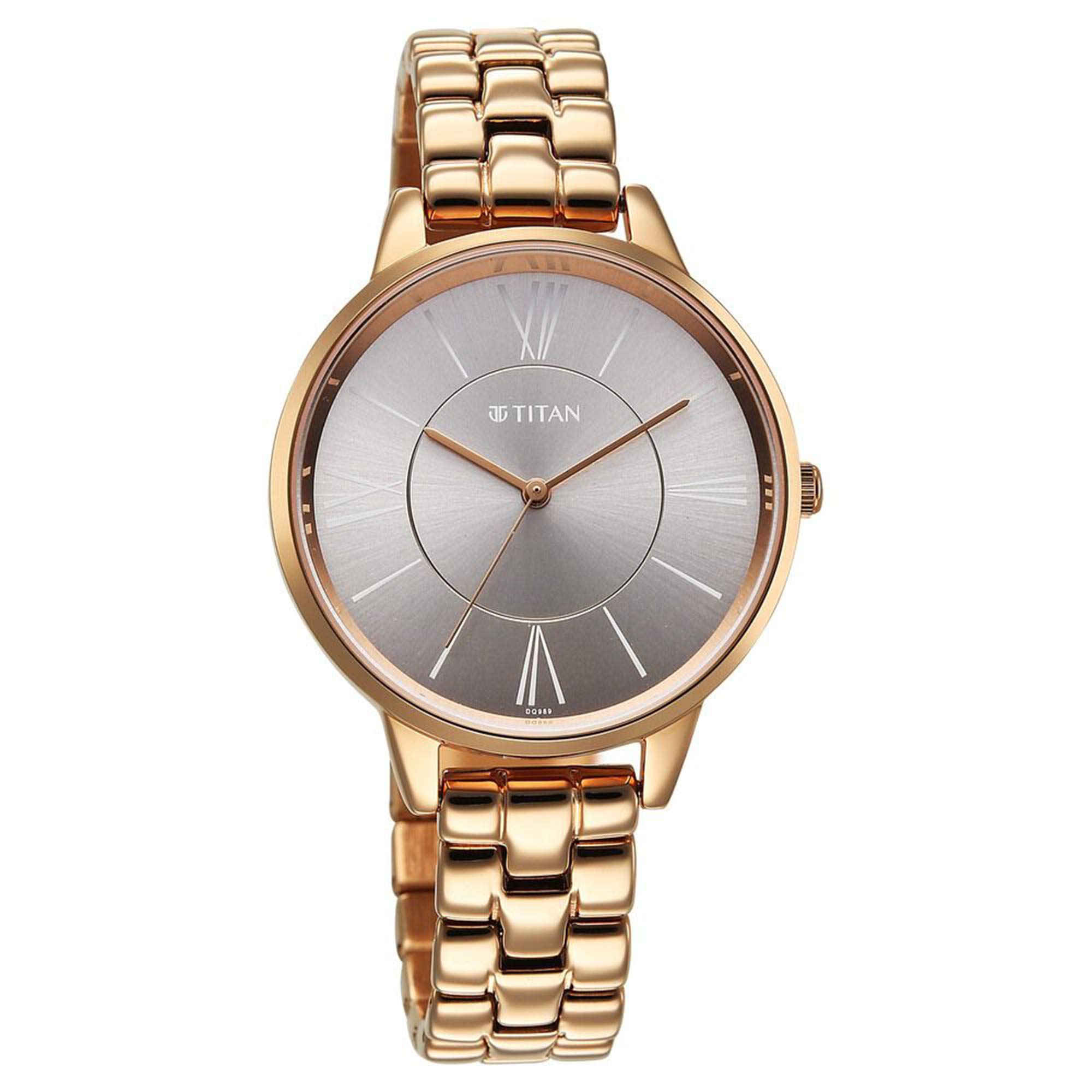 Picture of Titan Neo Quartz Analog Grey Dial Rose Gold Metal Strap Watch For Women
