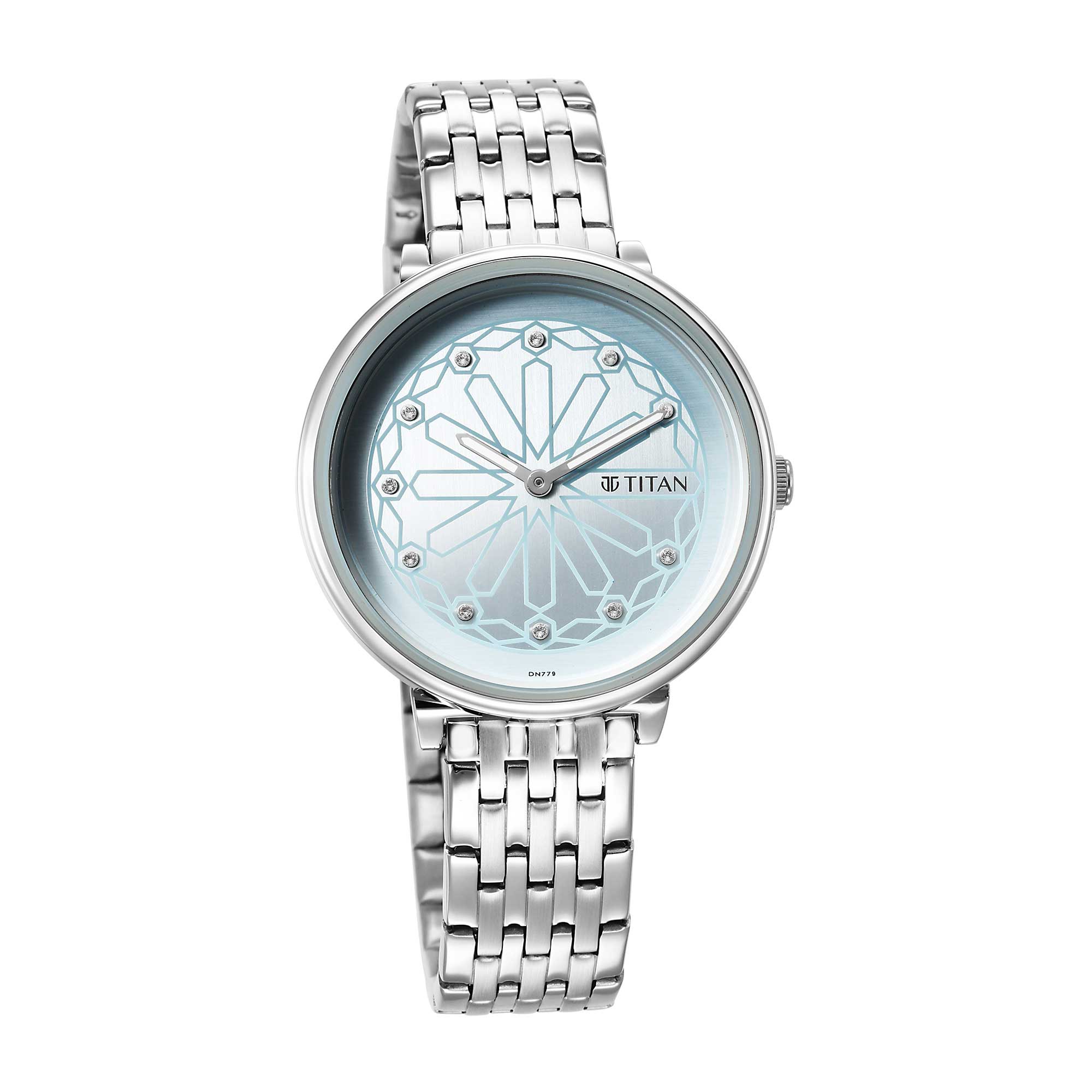 Picture of Titan 2673SM03 Blue Marhaba Sky Blue Dial Analog Stainless Steel Strap watch for Women