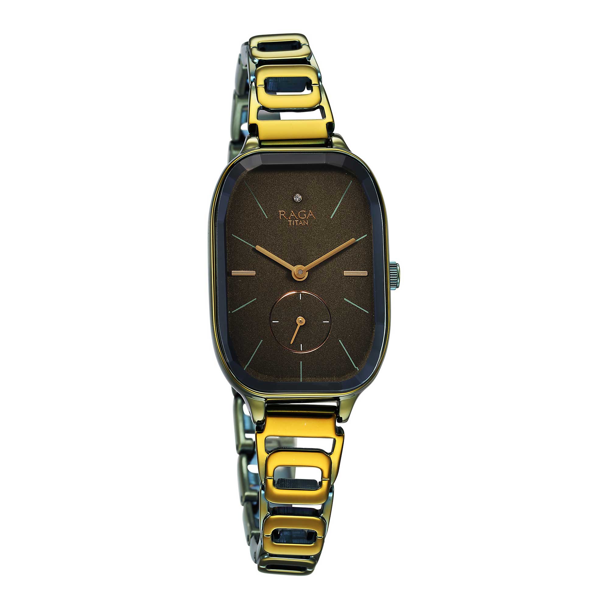 Picture of Titan Raga Chic Quartz Analog Green Dial Green Metal Strap Watch for Women