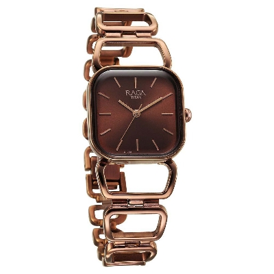 Picture of Titan Raga Ascend Quartz Analog Brown Dial With Brown Color Metal Strap Watch For Women