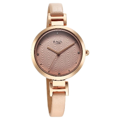 Picture of Titan Raga Memoirs Quartz Analog Pink Dial With Pink Color Leather Strap Watch For Women