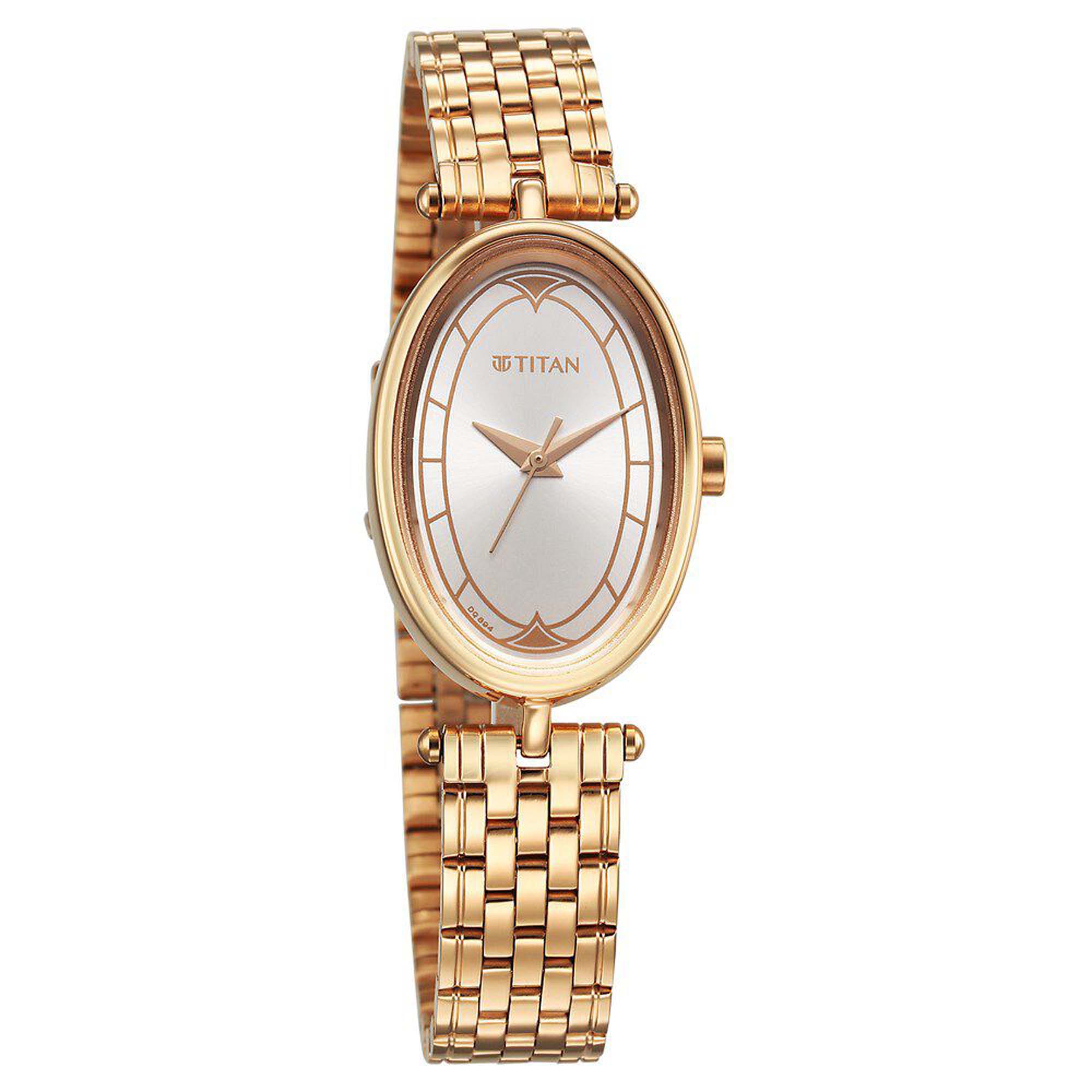 Picture of Titan Karishma Quartz Analog Silver Dial Rose Gold Stainless Steel Strap Watch For Women