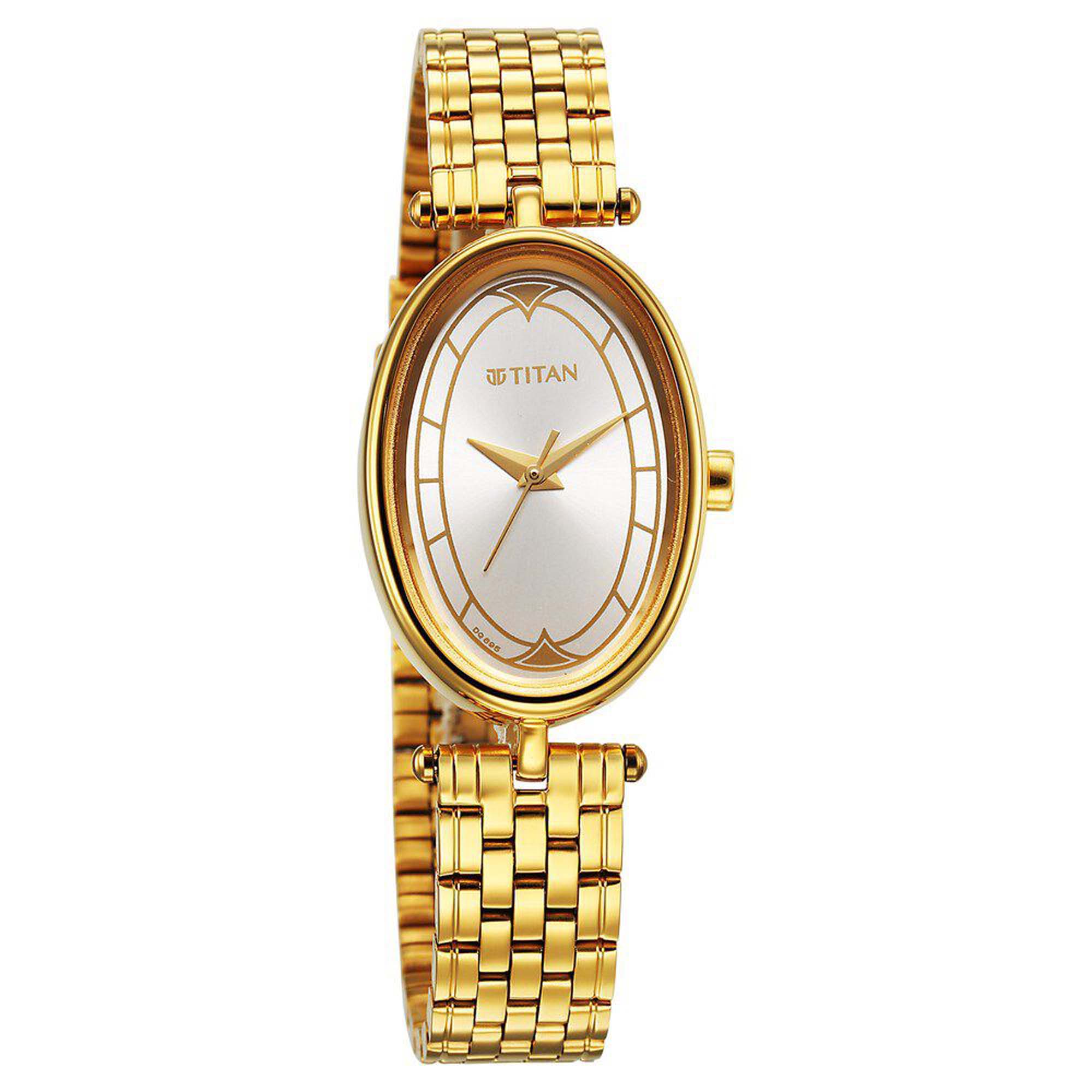 Picture of Titan Karishma Quartz Analog Silver Dial Golden Stainless Steel Strap Watch For Women